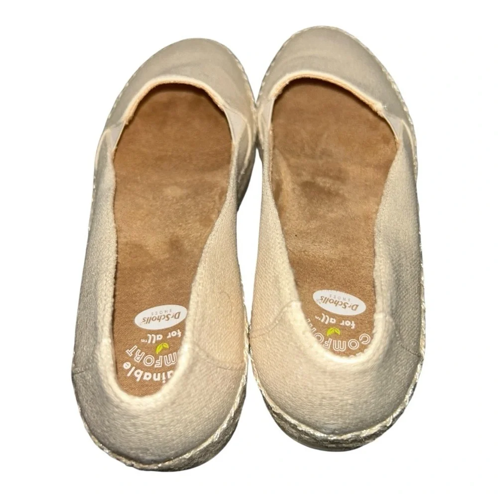 Dr. Scholl's Discovery Women's Espadrille Slip-Ons Cream Wedge Cotton Shoes